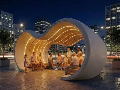 Modern Organic Bench Fluid Wood  White Seating Low-poly 3D model