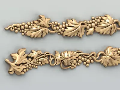 Carved decor horizontal 033 3D model