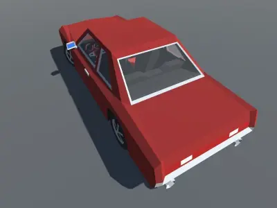 Muscle Car Coupe with Interior MOBILE READY Low-poly 3D model