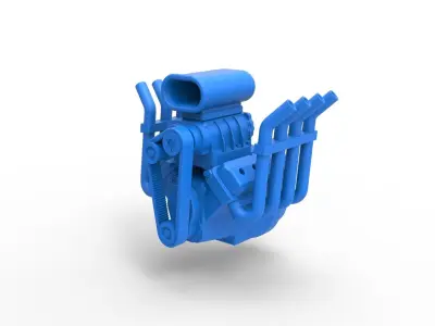 Engine V8 for Hot rod Scale 1 to 25 3D print model