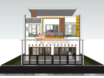 House 9x14m code 599 - Sketchup 3D model 3D model 3D model