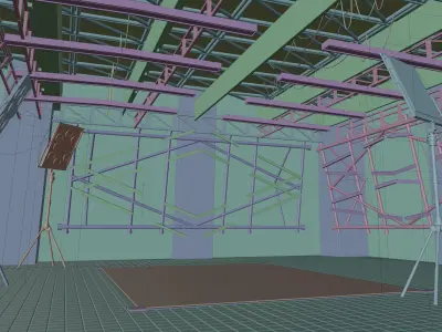 Car studio loft  Low-poly 3D model