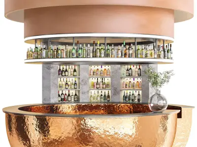 Designer copper bar 3D model