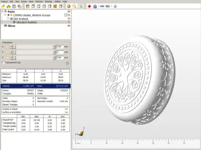 Chips Backgammon Checkers Europe pattern medieval style  3D print model