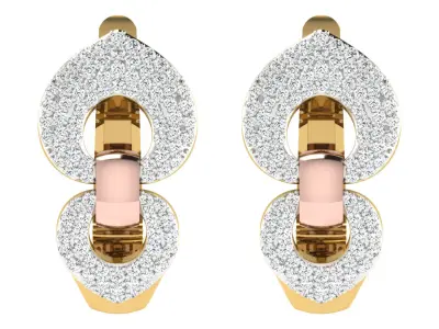Solitaire Women Drop Earring 3dm STL OBJ FBX Render Details 3D print model 20