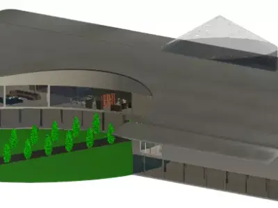 Two-storey building 3D model