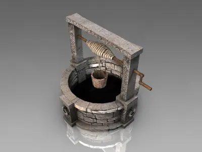 Old stone well model Low-poly 3D model