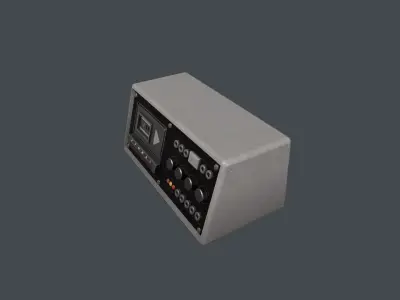 Grey Police Tape Recorder  Low-poly 3D model