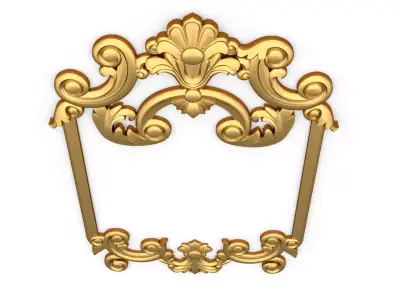Plaster decorative frame wall ornament onlay 01 3D print model