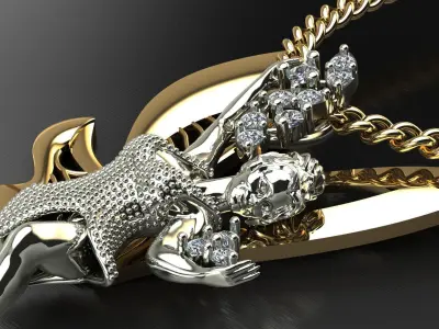 Ballerina Butterfly pendant 3D print model