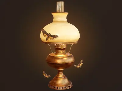 Oil Lamp - PBR Game Ready Low-poly 3D model