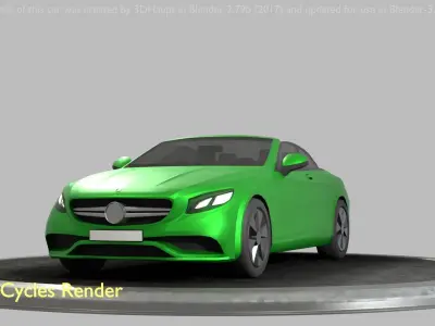 City Car 47 Top-Class Cabrio Open Type-A Green Low-poly 3D model