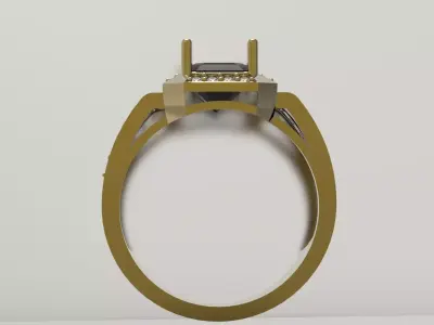 Bold Men STL 3D Ring with Black Onyx model mr0325 3D print model