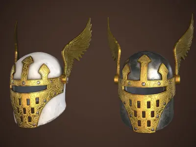 Paladin Helm Low-poly 3D model