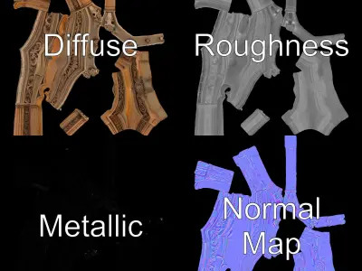 Gothic Arch Window Frame Model Pack Low-poly 3D model