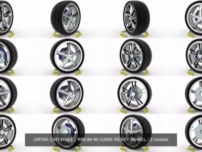 ORTAS CAR WHEEL RIM 89-90 GAME READY WHEEL 3D Model Pack