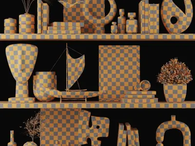 Decorative Set 001- vray and corona 3D model