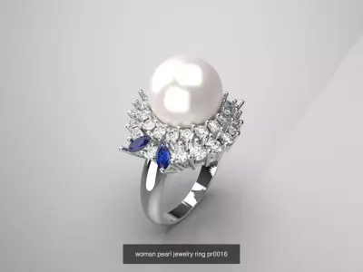 Regal Pearl Dome Luxury Pearl Ring Collection 3D Model Pack