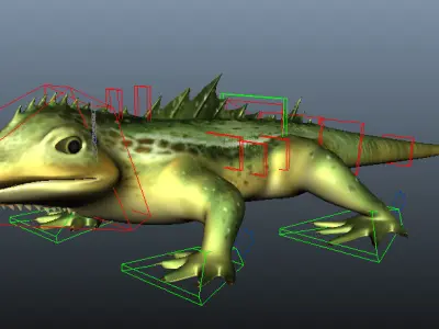 Lizard 3D Model with spikes Low-poly 3D model