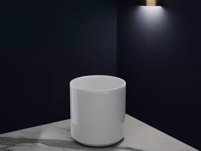 Ceramic White Pot 3 Free 3D model