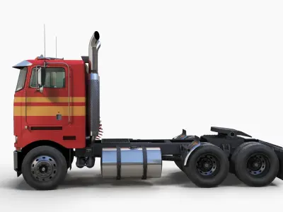Peterbilt 362 daycab truck Low-poly 3D model