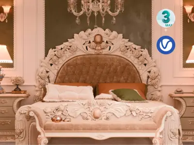 classical Bed 3Ds max  Model  3D model