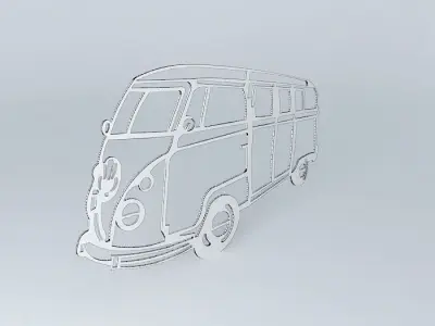 VW van wall art Free 3D model