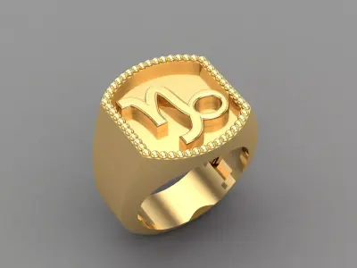 Capricom Ring Version 2 For Print STL 3D print model