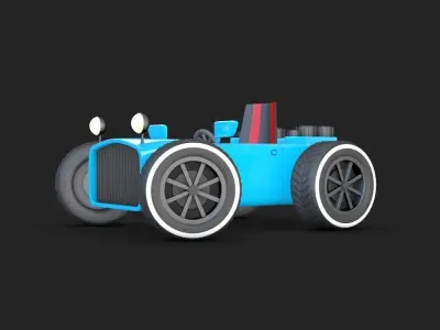Cartoon Car Low-poly 3D model 18