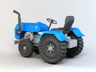 Tractor 3D Model-26 Low-poly 3D model