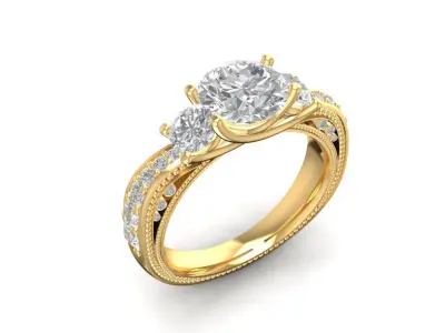 Luxury Solitaire Diamond Engagement Ring for Women 2016 3D print model