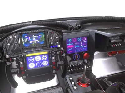Race Car interior Low-poly 3D model