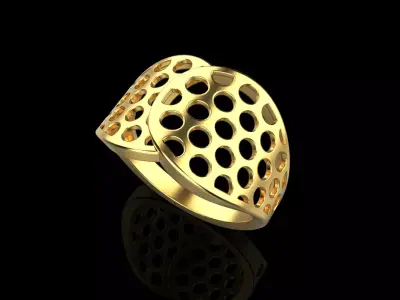 Lightweight ring with round holes  model 909 3D print model