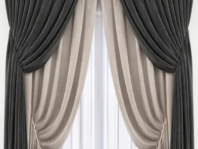 Set 80 Curtains 3D model