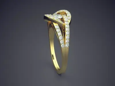 Luxury Ring With Complex Ornament Covered In Diamonds VJR68 1 3D print model