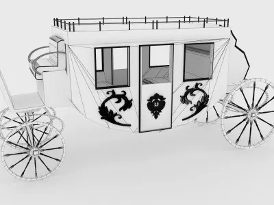 Western Wagon 4 3D model