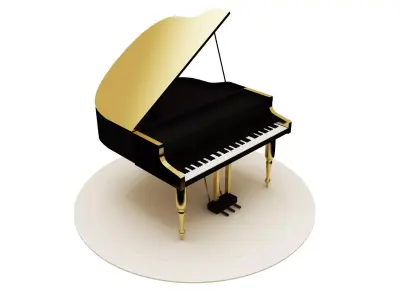 luxury piano music 3D model