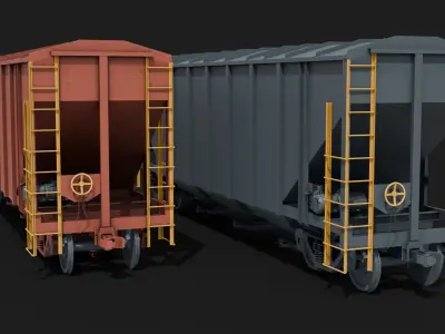freight rail grain hopper train wagon 3d model 3D model