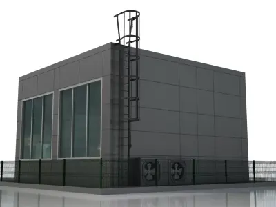 PLATFORMCONTROL building with sign Free 3D model