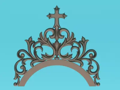 Decorative arch with patterns 3D Model Molding Low-poly 3D model