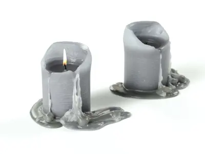 POLYPASTA - candle blue used 01 3D model