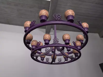 Chandelier and fanoos Ceiling Prop for Unreal Engine  Unity Low-poly 3D model