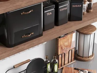 next kitchen accessories shelf  Low-poly 3D model