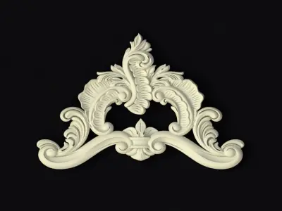 Central decor ornament for furniture 3D model 1006