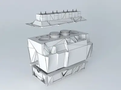 Motor container ship Free 3D model