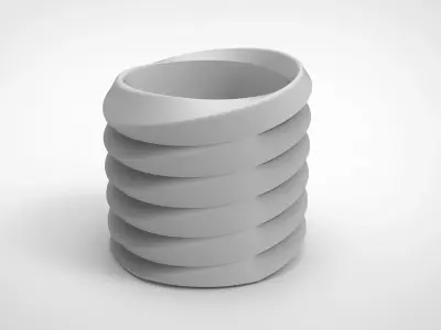 Thread pattern vase 3D print model