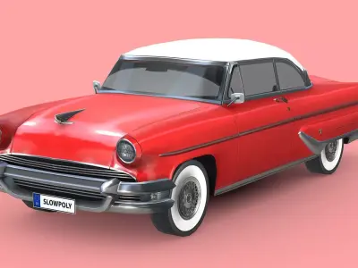 Lincoln Capri Hardtop Coupe 1955 Low-poly 3D model