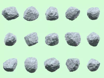 Granite Rocks Pack Game and VFX Asset Collection Vol 3 Free low-poly 3D model