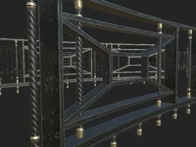 Handrail Kit Low-poly 3D model