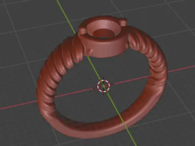 Twisted King Ring - 3D print ready 3D print model 3D print model